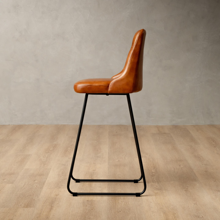 Kenridge Tall Leather Bar Chair - Bourbon - 5