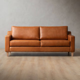 Douglas 3-Seater Leather Couch - Ginger - 1