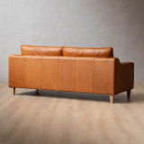Douglas 3-Seater Leather Couch - Ginger - 3