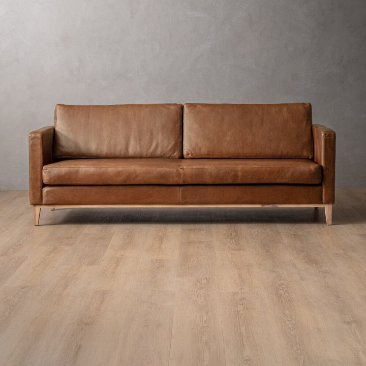 Cape Town 2-Seater Leather Couch - Butterscotch - 1