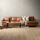 Douglas Leather Corner Couch with Daybed Right - Butterscotch - 2