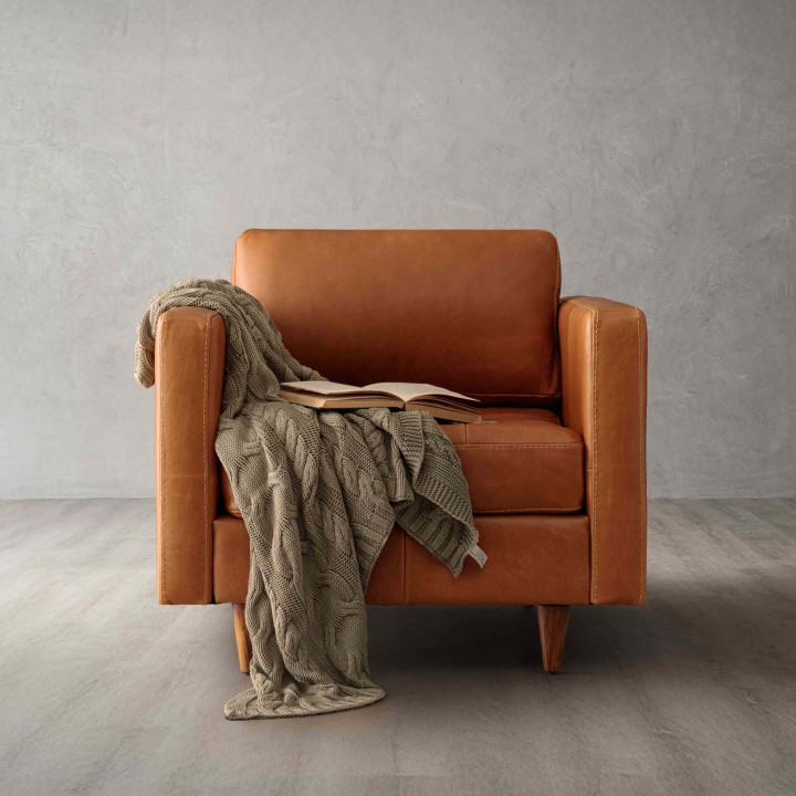 Glenhaven Leather Armchair - Tan - 4