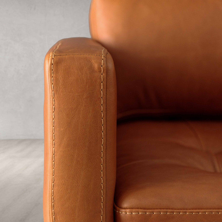 Glenhaven Leather Armchair - Tan - 7