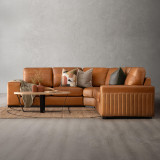 Harbormere Modular Leather Corner Couch - Tan - 2