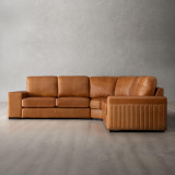 Harbormere Modular Leather Corner Couch - Tan - 3