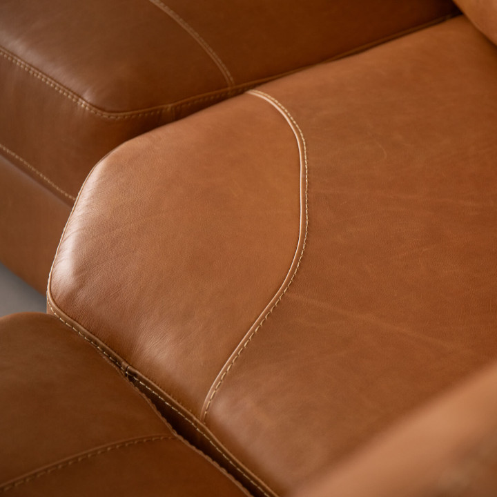 Harbormere Modular Leather Corner Couch - Tan - 7