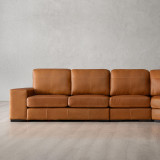Harbormere Large Modular Leather Corner Couch - Tan - 5