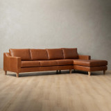 Douglas Leather Corner Couch with Daybed Right - Butterscotch - 4