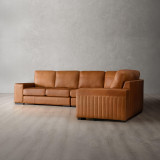 Harbormere Large Modular Leather Corner Couch - Tan - 7