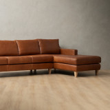 Douglas Leather Corner Couch with Daybed Right - Butterscotch - 5