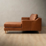 Douglas Leather Corner Couch with Daybed Right - Butterscotch - 6