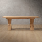 2.1m Cross Leg Dining Table - Oak (1.0m Wide) - 6