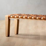 1.5m Riempie Bench - Oak - Black - 5