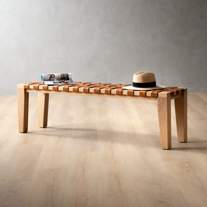 1.5m Riempie Bench - Oak - Ginger - 2
