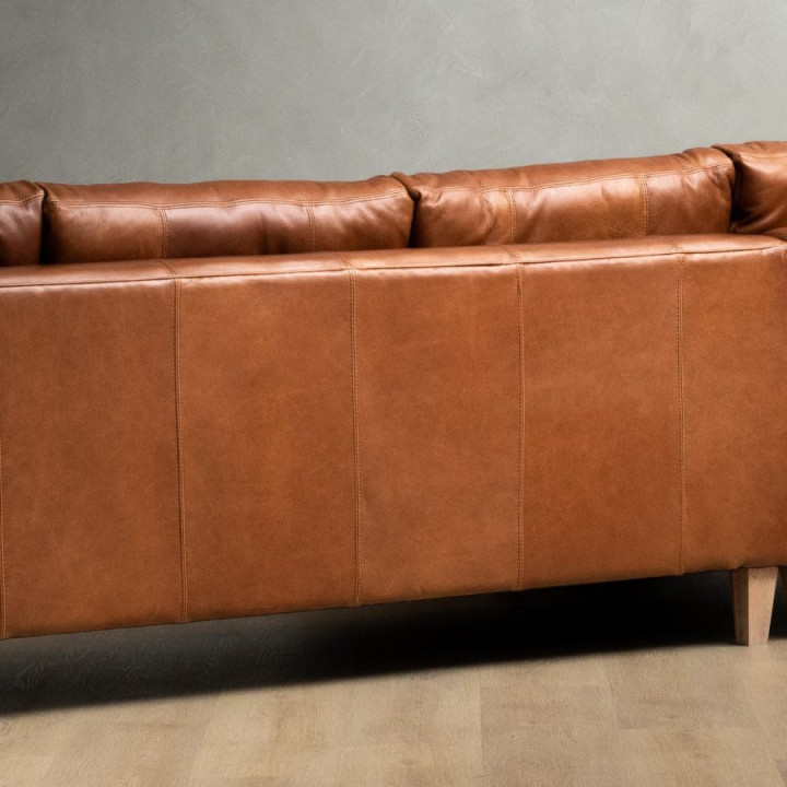 Douglas Leather Corner Couch with Daybed Left - Butterscotch - 7