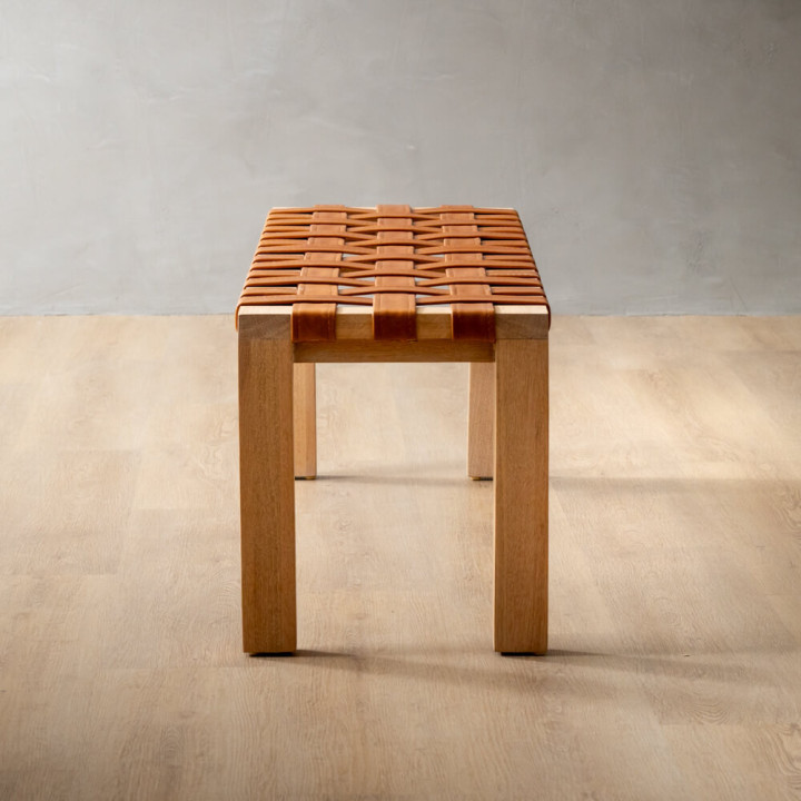 1.5m Riempie Bench - Oak - Ginger - 4
