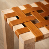 1.5m Riempie Bench - Oak - Ginger - 6