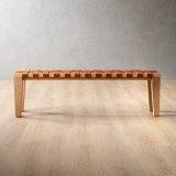 1.5m Riempie Bench - Oak - Olive - 3