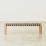 1.8m Riempie Bench - Oak - Black - 1