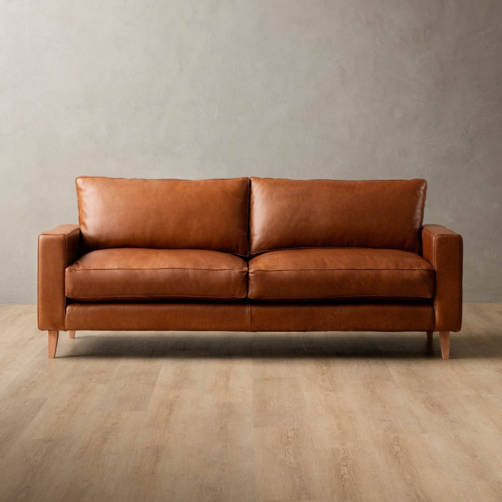Hamlet 3-Seater Leather Couch - Butterscotch - 1