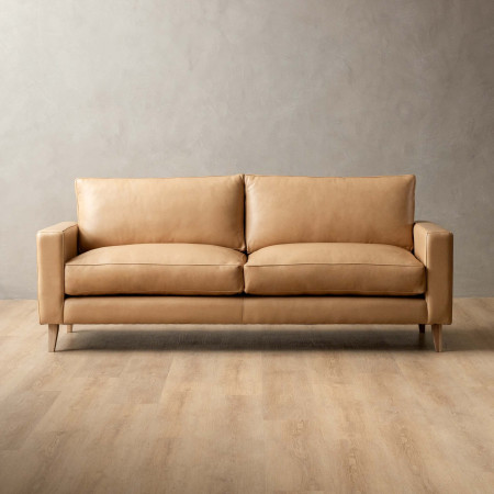 Hamlet 3-Seater Leather Couch - Desert
