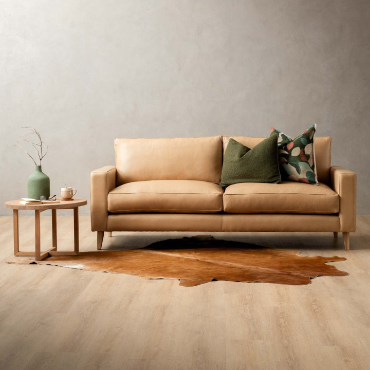 Hamlet 3-Seater Leather Couch - Desert - 2