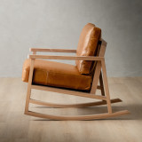 Arabella Leather Rocking Chair - Oak - Ginger - 2