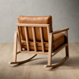 Arabella Leather Rocking Chair - Oak - Ginger - 3