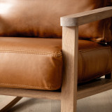 Arabella Leather Rocking Chair - Oak - Ginger - 4