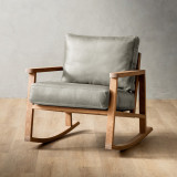 Arabella Leather Rocking Chair - Oak - Pepper - 1