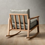 Arabella Leather Rocking Chair - Oak - Pepper - 3