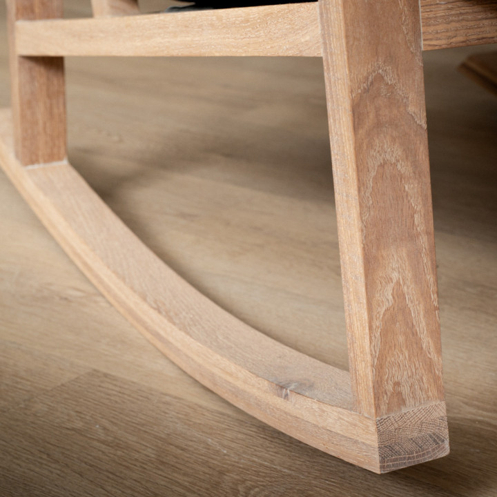 Arabella Leather Rocking Chair - Oak - Pepper - 4