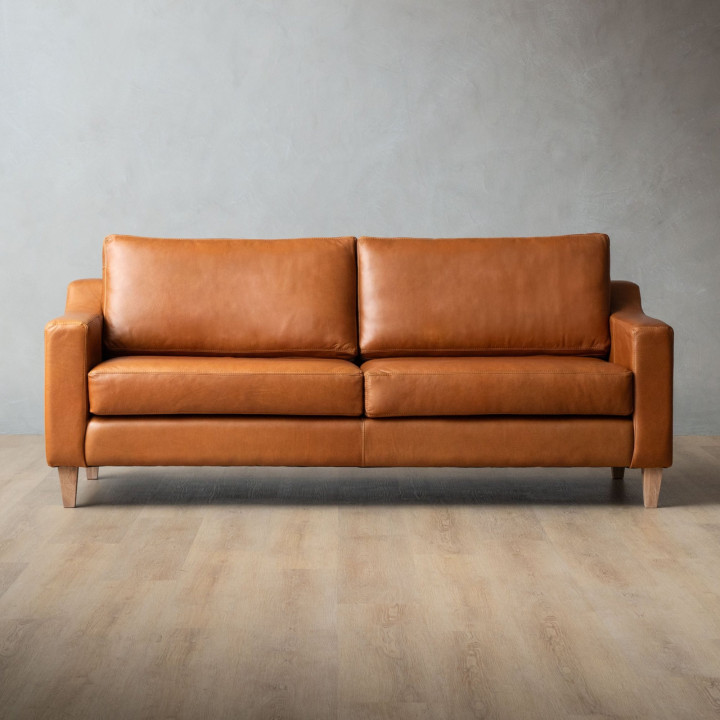 Hamlet 3-Seater Leather Couch - Ginger - 1