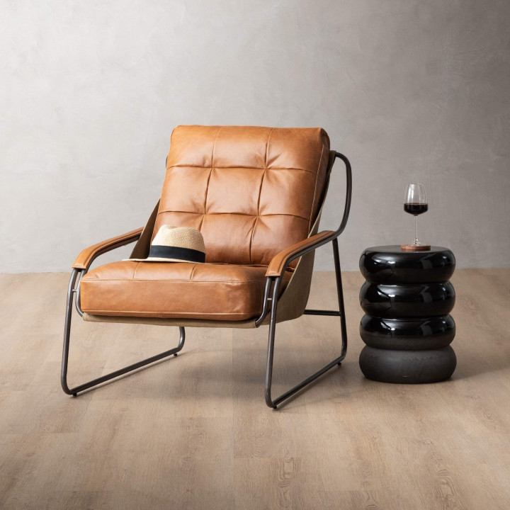 Atley Leather Armchair - Tan - 2