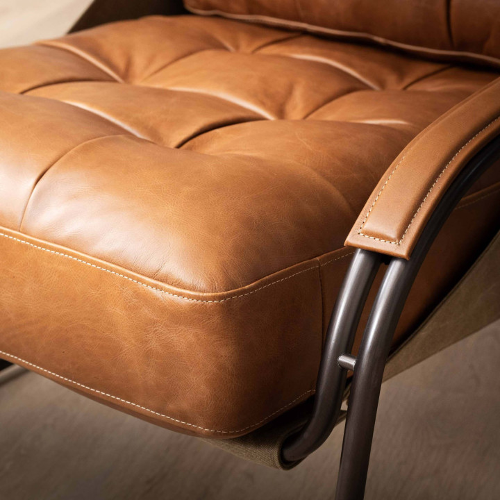 Atley Leather Armchair - Tan - 6