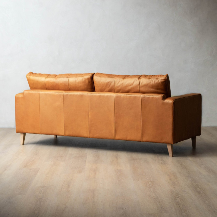 Hamlet 3-Seater Leather Couch - Ginger - 3