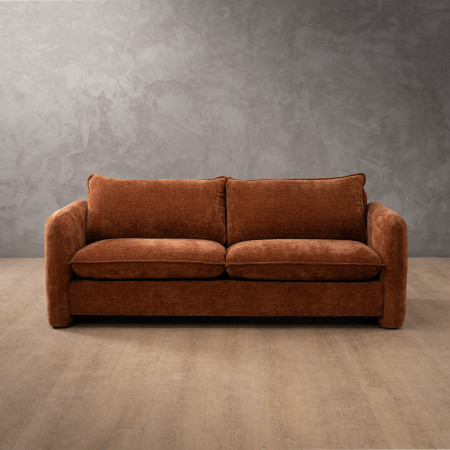 Mokoro 3-Seater Fabric Couch - Rust Wave - 1