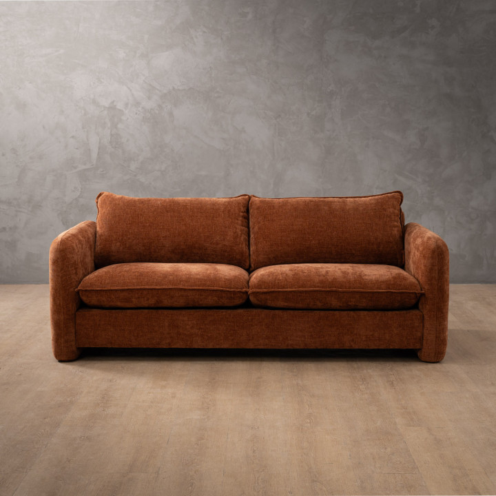 Mokoro 3-Seater Fabric Couch - Rust Wave - 1