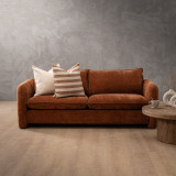 Mokoro 3-Seater Fabric Couch - Rust Wave - 3