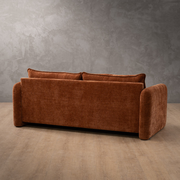 Mokoro 3-Seater Fabric Couch - Rust Wave - 6