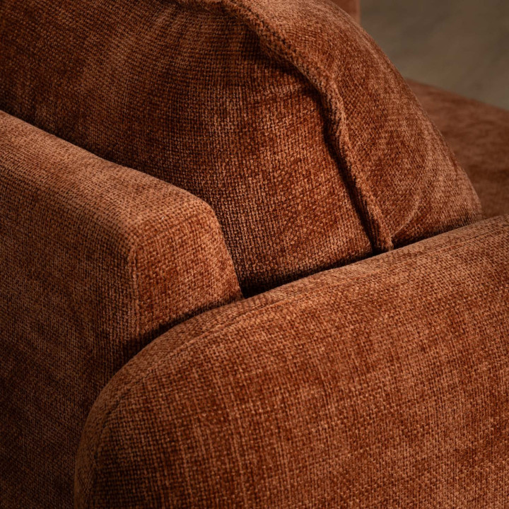 Mokoro 3-Seater Fabric Couch - Rust Wave - 7