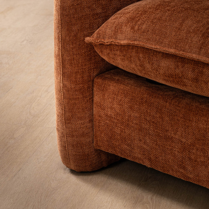 Mokoro 3-Seater Fabric Couch - Rust Wave - 8