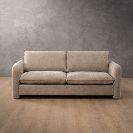 Mokoro 3-Seater Fabric Couch - Sand Wave