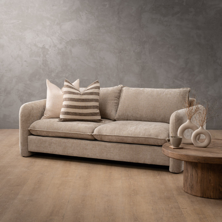 Mokoro 3-Seater Fabric Couch - Sand Wave - 2