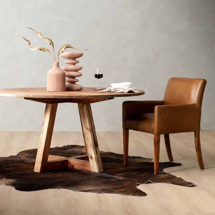 1.5m Namib Round Dining Table - Blackwood - 3