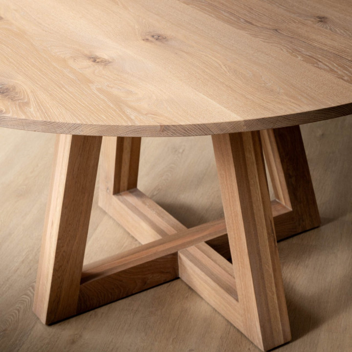 1.5m Namib Round Dining Table - Oak - 5