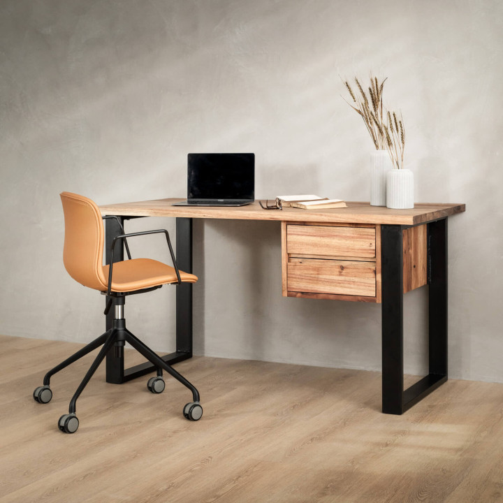 1.4m Sahara Study Desk With Drawers Right - Blackwood - 2