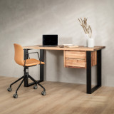 1.4m Sahara Study Desk With Drawers Right - Blackwood - 2