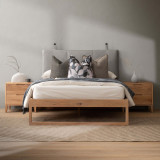 Carolina Queen Leather Headboard - Grey - 2