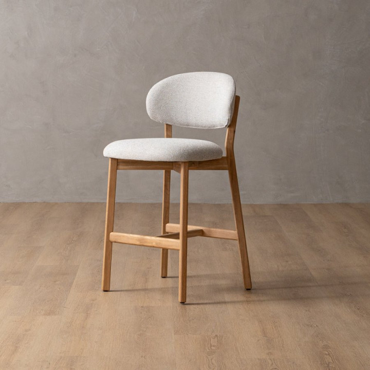 Coraline Fabric Counter Bar Chair - Ivory - 1